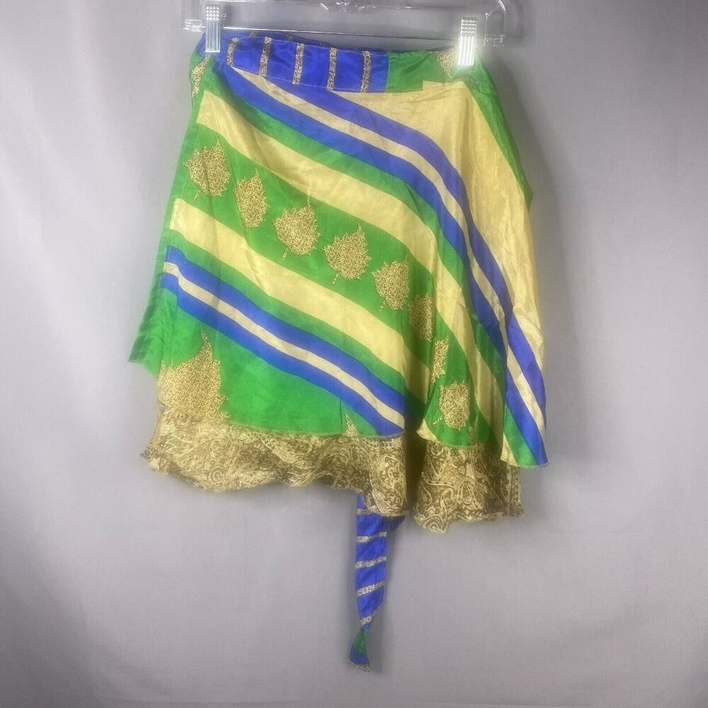 Colorful Women's Skirt with Gold Accents